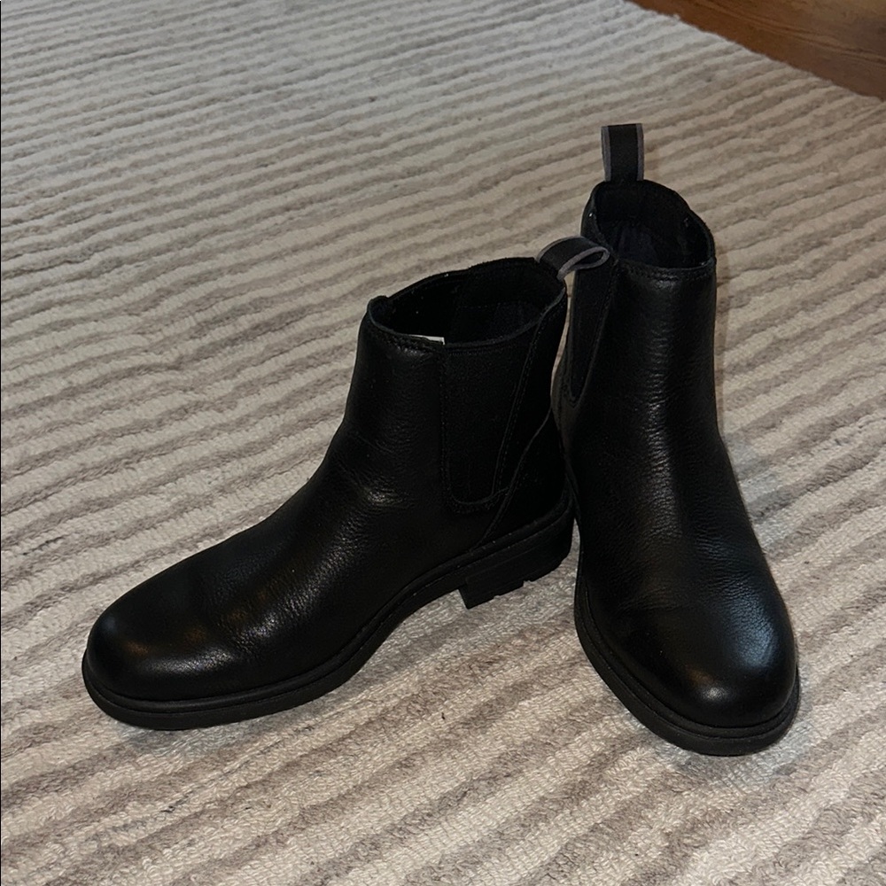 UGG Black Ankle Booties Smooth Finish